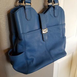 Bright Blue Tignanello Shoulder Bag Purse